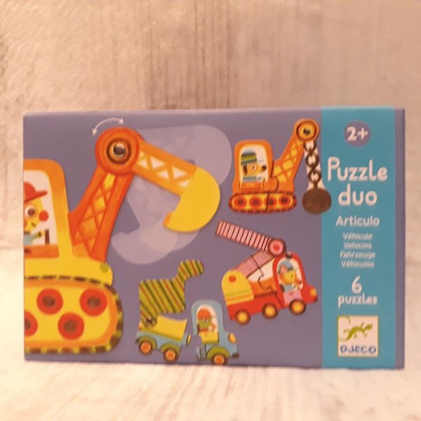 Djeco Puzzle Duo bewegliche Fahrzeuge