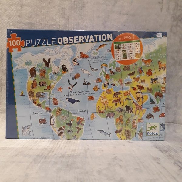 Djeco Puzzle Observation Planet Tiere 100